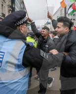 Stop The Hate Protest Al Quds March in London, UK.
