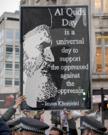 Stop The Hate Protest Al Quds March in London, UK.