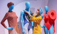 Splash! A Century of Swimming and Style exhibition and Baywatch swimsuit at the Design Museum, London, UK.