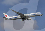 Air China Airbus A350-941 taking off from Barcelona