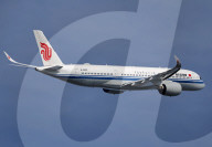 Air China Airbus A350-941 taking off from Barcelona