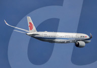 Air China Airbus A350-941 taking off from Barcelona