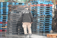 Man On Fire In Area Of Flushing Avenue And Irving Avenue In Bushwick Brooklyn New York