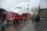 Man On Fire In Area Of Flushing Avenue And Irving Avenue In Bushwick Brooklyn New York