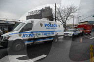 Man On Fire In Area Of Flushing Avenue And Irving Avenue In Bushwick Brooklyn New York