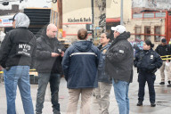 Man On Fire In Area Of Flushing Avenue And Irving Avenue In Bushwick Brooklyn New York