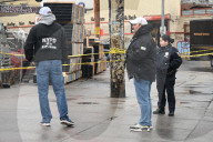 Man On Fire In Area Of Flushing Avenue And Irving Avenue In Bushwick Brooklyn New York