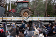 Trucks Carrying Tractors Appear At An Impeachment Rally Against President Yoon Suk-yeol