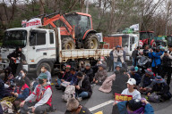 Trucks Carrying Tractors Appear At An Impeachment Rally Against President Yoon Suk-yeol