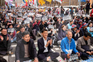 Trucks Carrying Tractors Appear At An Impeachment Rally Against President Yoon Suk-yeol