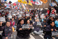 Trucks Carrying Tractors Appear At An Impeachment Rally Against President Yoon Suk-yeol