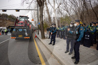 Trucks Carrying Tractors Appear At An Impeachment Rally Against President Yoon Suk-yeol