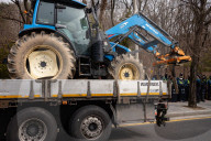 Trucks Carrying Tractors Appear At An Impeachment Rally Against President Yoon Suk-yeol
