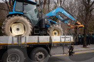 Trucks Carrying Tractors Appear At An Impeachment Rally Against President Yoon Suk-yeol