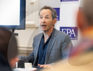 Mike Berners-Lee on his new book A Climate of Truth at the Royal Overseas League, London, UK.