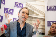 Mike Berners-Lee on his new book A Climate of Truth at the Royal Overseas League, London, UK.