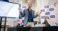 Mike Berners-Lee on his new book A Climate of Truth at the Royal Overseas League, London, UK.