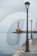 The Lighthouse Of The Old Venetian Harbour In Chania