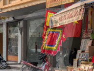 Traditional Decorations And Portrait Of National Leaders Shop In Vietnam