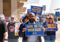 TSA Union Holds Picket At Norfolk International Airport Against Trump Administration