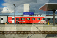 Austrian Railway Station Braunau Am Inn On The Border With Germany