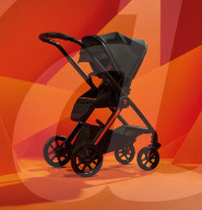 Lamborghini themed stroller puts baby in driver's seat