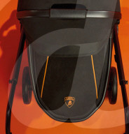 Lamborghini themed stroller puts baby in driver's seat