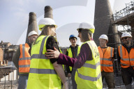 Rachel Reeves UK Chancellor of the Exchequer and Deputy Prime Minister Angela Rayner visit a housing development site
