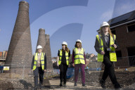 Rachel Reeves UK Chancellor of the Exchequer and Deputy Prime Minister Angela Rayner visit a housing development site