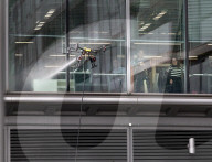 Window cleaning drone deployed in London, UK.