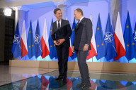 Poland's PM Donald Tusk Welcomes NATO Secretary-General Mark Rutte In Warsaw