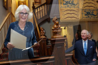 King Charles and  Queen Camilla at Clarence House reception in London, UK.