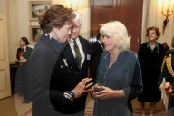 King Charles and  Queen Camilla at Clarence House reception in London, UK.