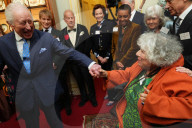 King Charles and  Queen Camilla at Clarence House reception in London, UK.