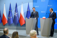 Poland's PM Donald Tusk And NATO Secretary-General Mark Rutte In Warsaw.