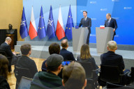 Poland's PM Donald Tusk And NATO Secretary-General Mark Rutte In Warsaw.