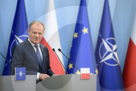 Poland's PM Donald Tusk And NATO Secretary-General Mark Rutte In Warsaw.