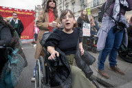 Disabled Protest Westminster in London, UK.