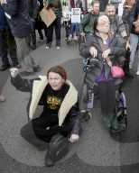 Disabled Protest Westminster in London, UK.