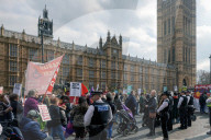 Disabled Protest Westminster in London, UK.