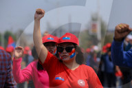 Show Of Power By Nepal's Ruling CPN-UML's Youth Wing