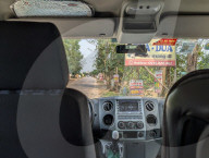 View From Inside A Vehicle On A Rural Road In Vietnam