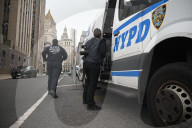 NYPD Crime Scene Investigators At Scene Where Suspect Dies In Custody At Manhattan Criminal Court In Lower Manhattan New York