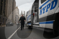 NYPD Crime Scene Investigators At Scene Where Suspect Dies In Custody At Manhattan Criminal Court In Lower Manhattan New York