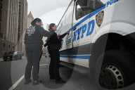 NYPD Crime Scene Investigators At Scene Where Suspect Dies In Custody At Manhattan Criminal Court In Lower Manhattan New York