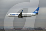Diverse aircraft landing in Barcelona