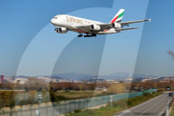 Diverse aircraft landing in Barcelona