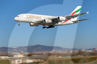 Diverse aircraft landing in Barcelona