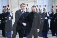 Meeting  And Working Dinner Between Zelensky And Macron At Elysee Palace