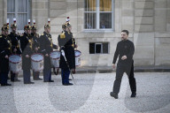 Meeting  And Working Dinner Between Zelensky And Macron At Elysee Palace